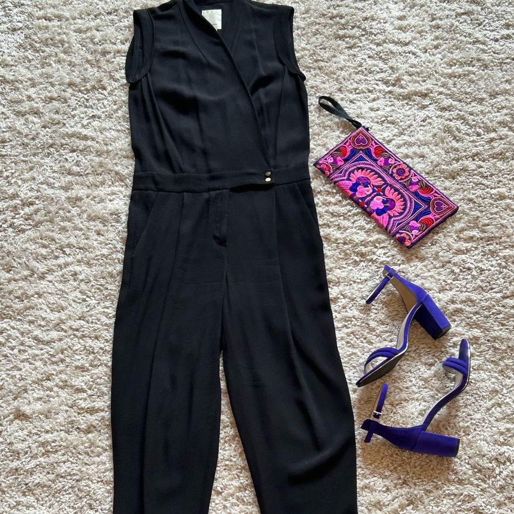 Anthropologie Black Sleeveless Jumpsuit